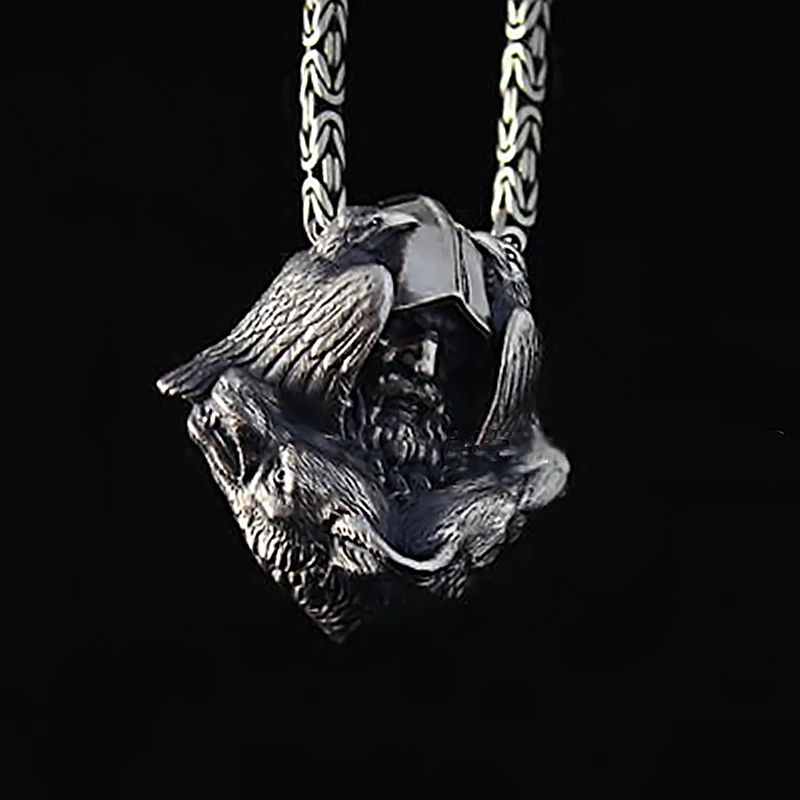 EYHIMD Nordic Odin Viking din Oțel Inoxidabil Pandantiv Scandinave Raven Lup Bărbați Amuleta Bijuterii
