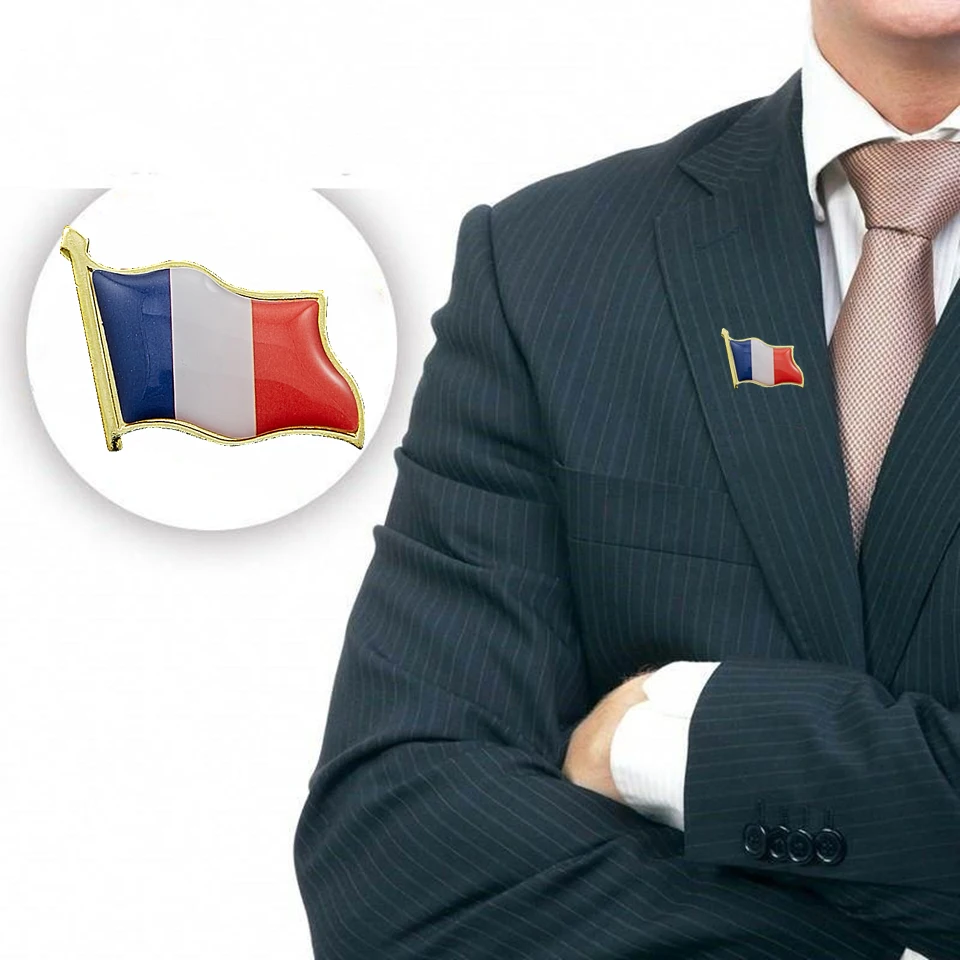 10BUC Franța franceză Fluturând Lume Epoxidice Medalie Flag Pin Rever Insigna de Brosa