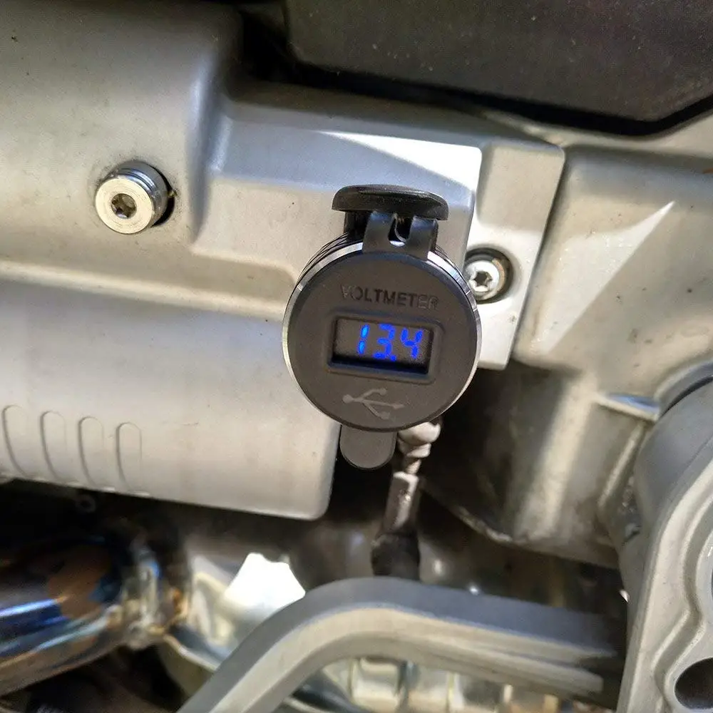 Aliaj de aluminiu Quick Charge 3.0 Dual USB încărcător pentru BMW Motocicleta Triumph Tiger Ducati Voltmetru QC3.0 DIN Priza pentru USB