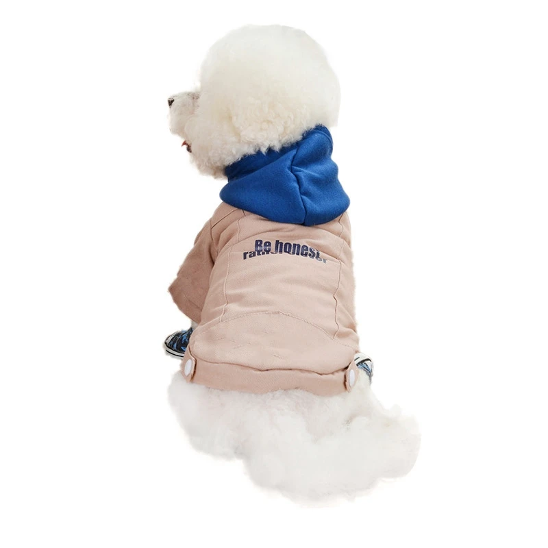 Jacheta De Iarna Câine Cățeluș Căptușit Haine Pentru Animale De Companie Costume De Câine Denim Haina Cu Gluga Costum Chihuahua Pudel Bichon Îmbrăcăminte Pentru Animale De Companie
