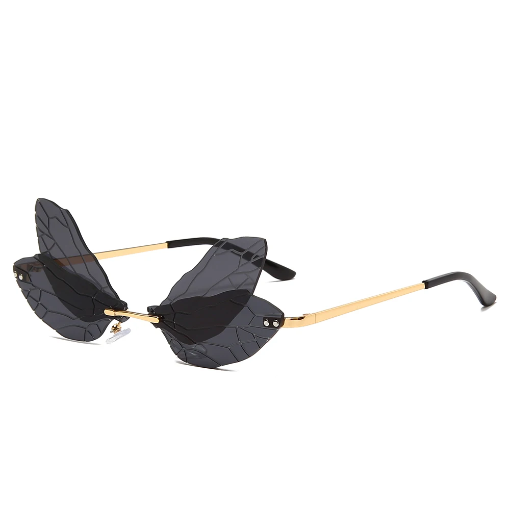 Moda Ochelari fără ramă Design de Brand Femei Vintage Libelula ochelari de Soare Fara rama de Lux Ochelari UV400 Shades Ochelari de Oculos