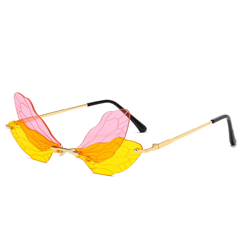 Moda Ochelari fără ramă Design de Brand Femei Vintage Libelula ochelari de Soare Fara rama de Lux Ochelari UV400 Shades Ochelari de Oculos