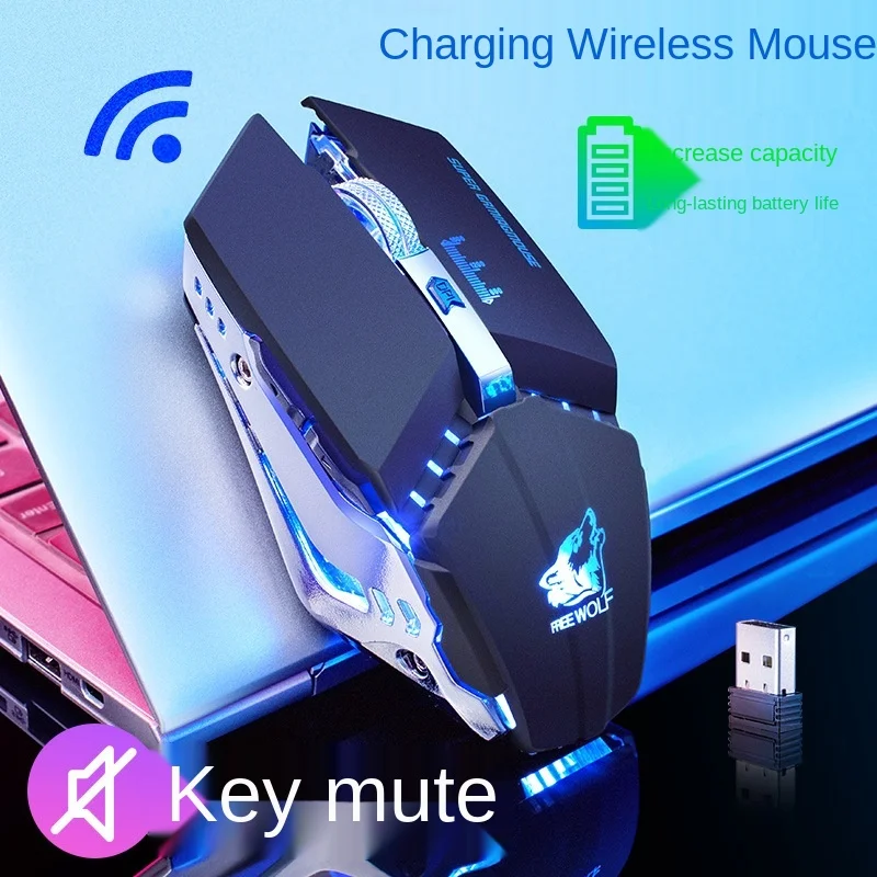Libertatea Lup X11 Wireless Silent Mouse-ul Reîncărcabilă Luminos Mecanice Gaming Mouse Wireless 2.4 G E-sport Mouse de Gaming pentru PC