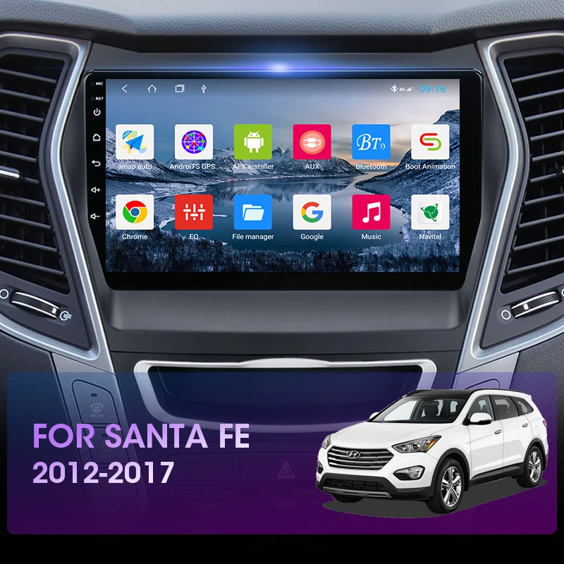 JMCQ Android 9.0 4G+64G Masina Radio Player Multimedia Pentru Hyundai Santa Fe 3 Grand 2012-2017 2 din RDS GPS Navigaion Split Screen