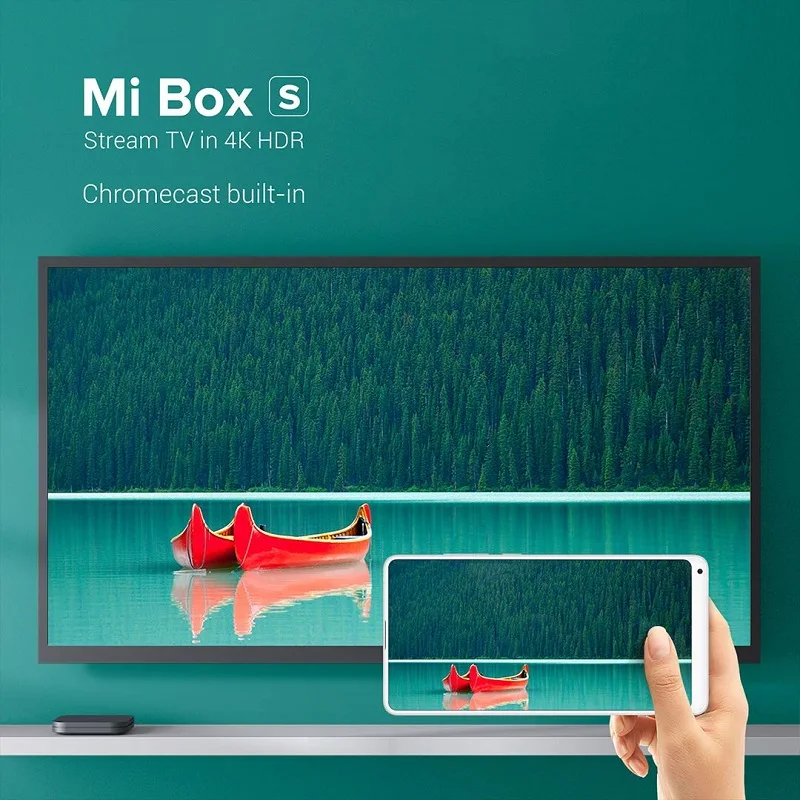 Versiune globală Xiaomi Mi Box S Ultra HD 4K cu Android TV 9.0 HDR 2G 8G WiFi Google Cast Netflix Smart TV Box S IPTV Set Top Box