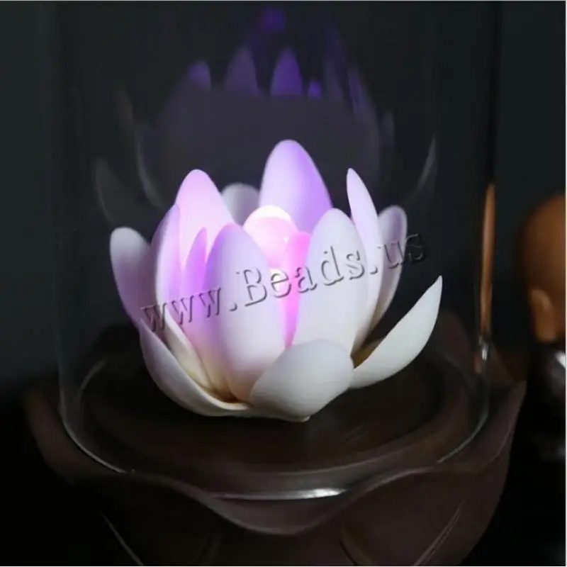Lotus Refluxul Arzător De Tămâie Cu Capac De Sticlă-Ceramică De Fum Cascada Călugărul Tămâie Stick Titular Cu Lumina Led-Uri Cadou De 20 De Con