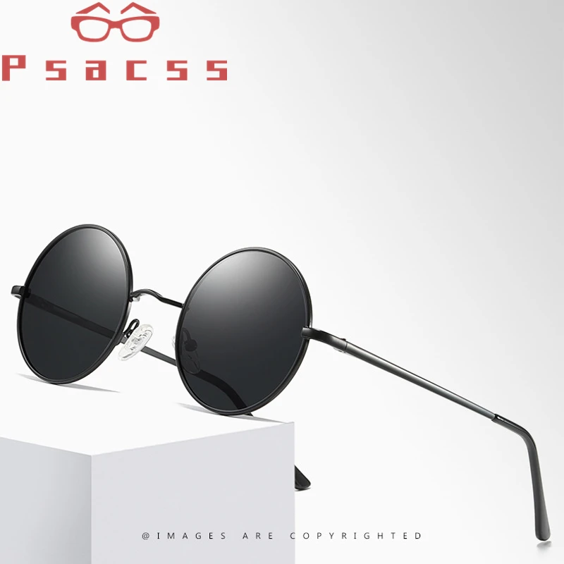 Psacss NOUĂ Rundă Polarizat ochelari de Soare Barbati Femei Picior de Metal de Epocă de Brand Designer de Ochelari de Soare Pentru Condus Pescuit Nuante UV400