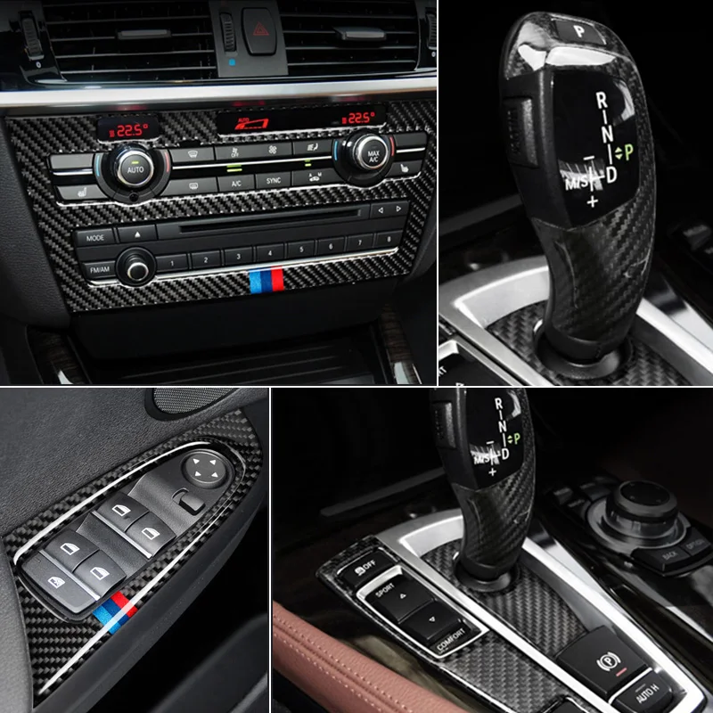 Fibra de Carbon Pentru BMW X3 X4 F25 F26 Interior Masina Schimbatorului de Aer Conditionat CD Panou Usa Capac Cotiera Tapiterie Autocolante Accesorii