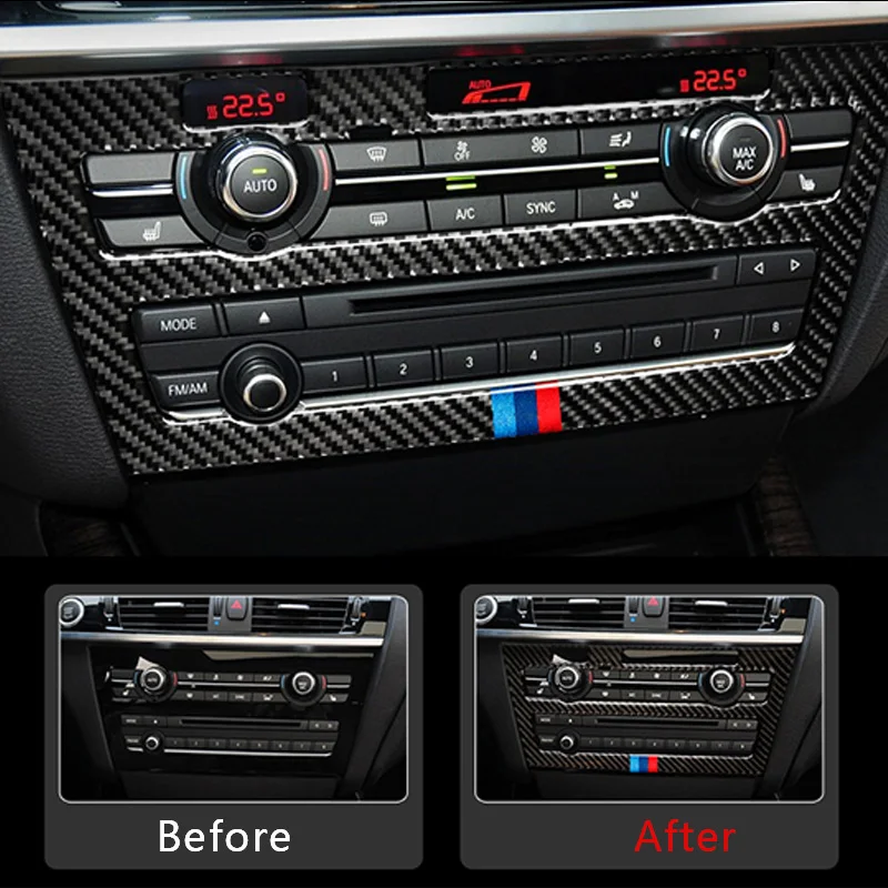 Fibra de Carbon Pentru BMW X3 X4 F25 F26 Interior Masina Schimbatorului de Aer Conditionat CD Panou Usa Capac Cotiera Tapiterie Autocolante Accesorii