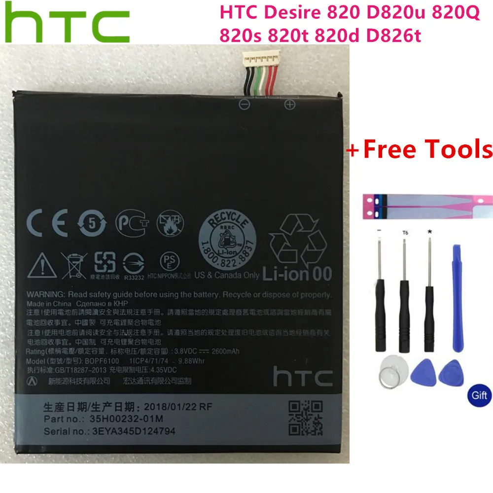 Original baterie 2600mAh BOPF6100 Pentru HTC Desire 820 D820u 820Q 820s 820t 820d D826t Înlocuire baterii de telefon mobil