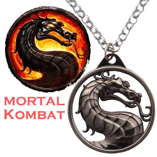 New Sosire Joc Mortal Kombat Colier Înaltă Calitate Din Aliaj De Dragon Lanț Colier Pentru Bărbați Cadouri