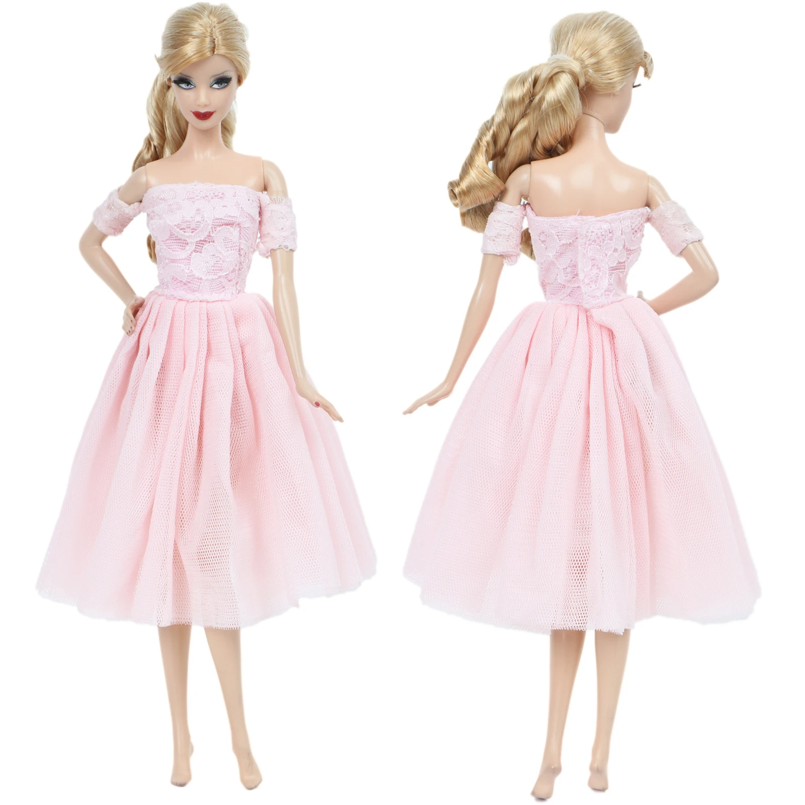 17 Buc = Aleatoare 15 Accesorii + 2 Dantelă Mini Rochie de Printesa Rochii de Partid Sac de Ochelari Coroana Colier Haine pentru Barbie Papusa de Jucarie