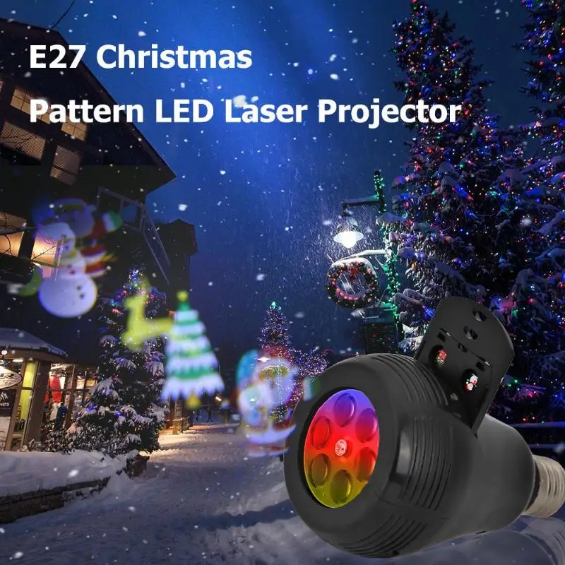 E27 Model de Crăciun LED Proiector Laser Rotative Colorate Etapă Bec Lampa