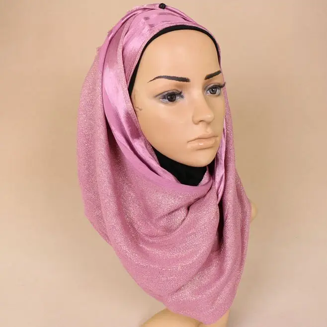 10buc Stralucire Femei din Bumbac Șal Eșarfe Gold Lurex Simplu Hijabs Văl Bandă de Primăvară Musulman Eșarfe Lungi/Esarfa 170*70cm