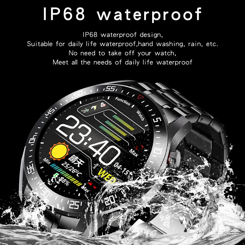 LIGE 2021 Nouă Bandă de Oțel Ceas Inteligent Bărbați Pentru Android, IOS, Telefon Rata de Inima IP68 Impermeabil Ecran Tactil Complet de Lux Smartwatch
