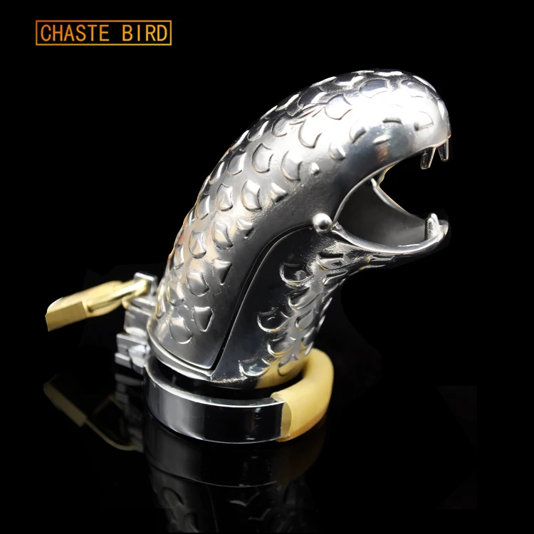 Cast Pasăre NOI din Oțel Inoxidabil Dispozitiv de Șarpe cu Cap de șarpe inel de Castitate Cușcă Penis Inel Adult Sex Toys A304
