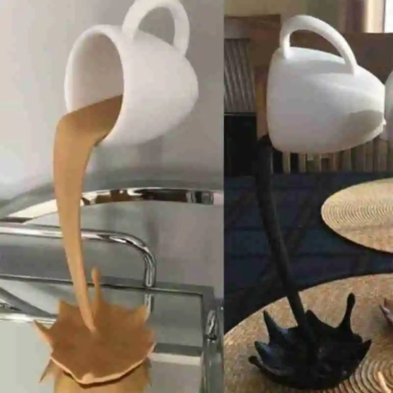 3D Creative Rășină Suspendat Ceașcă de Cafea în Picioare Decor Bucatarie Arta Plutitoare Inversat Ceai Sculptura Botlle