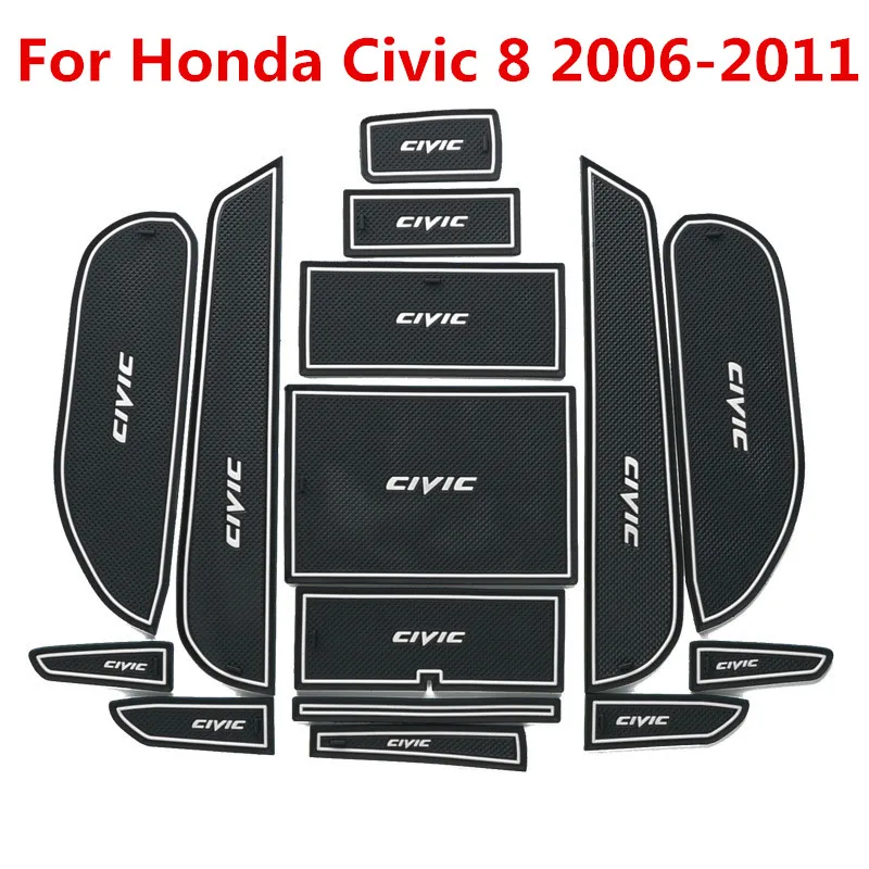 3D Covoraș din Cauciuc Pentru Honda Civic 8 2006-2011 Interne Anti-Alunecare Mat Usa Slot Pad Cup Perna Groove Mat Accesorii Auto 15buc