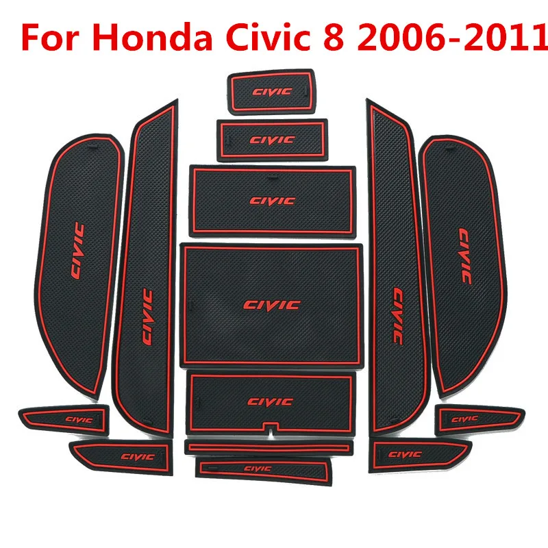 3D Covoraș din Cauciuc Pentru Honda Civic 8 2006-2011 Interne Anti-Alunecare Mat Usa Slot Pad Cup Perna Groove Mat Accesorii Auto 15buc