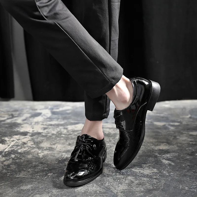 Barbati Pantofi Casual din Piele Pantofi plat pentru MenCreative modele suprafata lucioasa, cu un singur pantof de moda costume de mari dimensiuni pantofi
