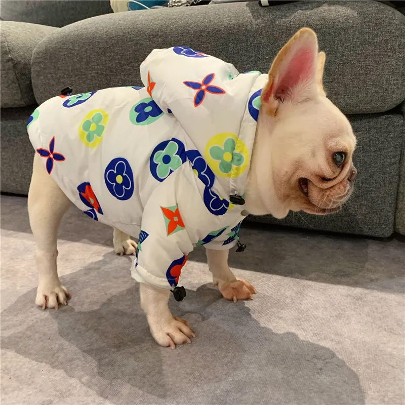 Chic din Bumbac Câine Îmbrăcăminte Haina BulldogTeddy Schnauzer impermeabil snowproof windproof Catelus Haine Pelerina de ploaie cu Glugă Câine haine