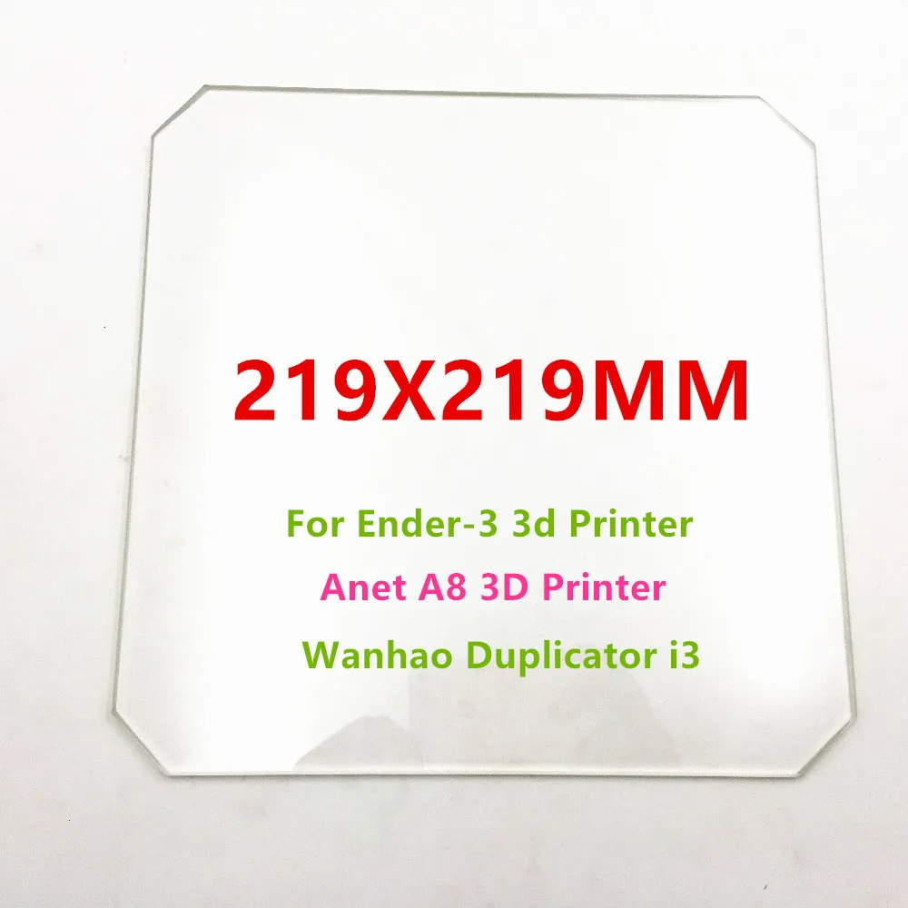 Sticlă borosilicată placa 219X219X3mm căldură pat pentru DIY Wanhao Duplicator i3 Anet A8 MP Filtru Selectați Imprimanta 3D