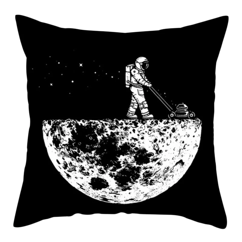 Astronaut Racheta Luna Canapea Decorative de Pernă față de Pernă Poliester Arunca Pernă pentru Acasă Scaun Fundas De Cojin