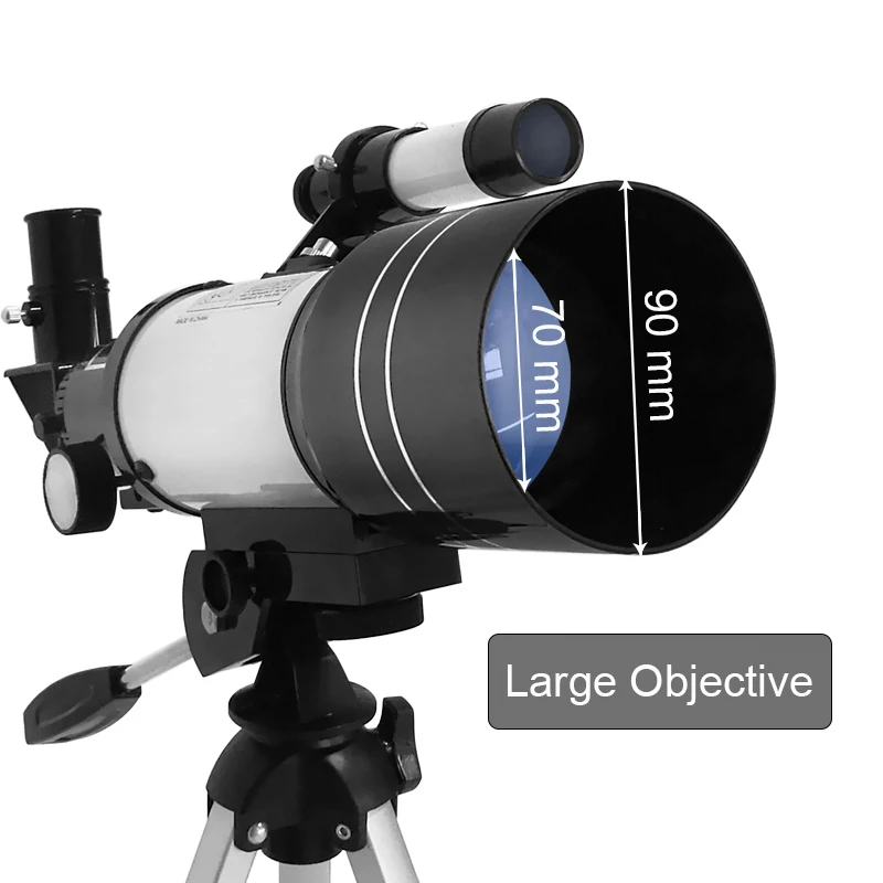 70mm Masă Telescop Astronomic 150X Incepatori Monocular Luna-vizionarea Telescop cu Trepied Copil Cadou de Ziua Telescop