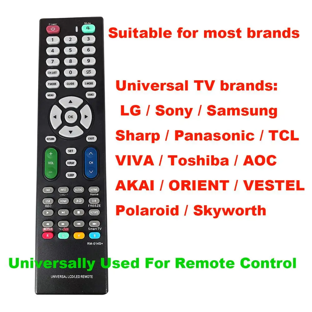 TV control de la distanță Compatibil utilizare Universală TV control de la distanță de orice brand Trebuie să setați în conformitate cu manualul RM-014S+