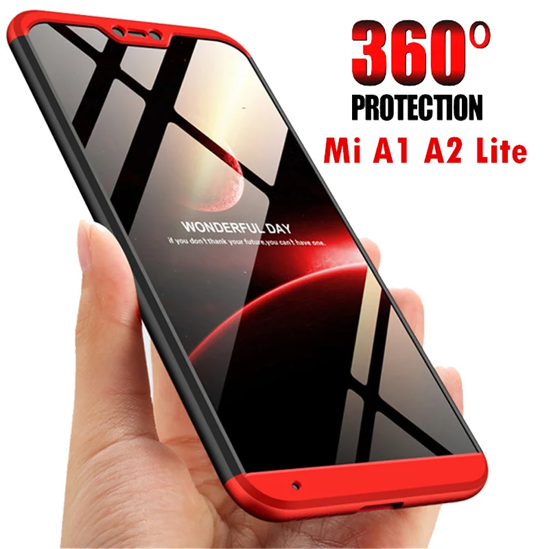 De lux 360 Corp Plin Protecție la Șocuri Acoperire Telefon Caz pentru Xiaomi Mi A2 Lite se Acoperă cu Sticlă Călită Caz de Km A1 A2