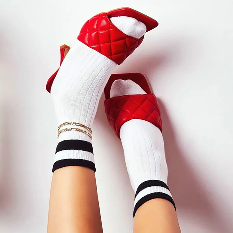 Femei Sandale Tocuri Mari Dimensiuni 41-43 Pantofi de Vara pentru Femei Carouri Brand de Lux Doamnelor Sandale Sexy Petrecere Sandale 2020