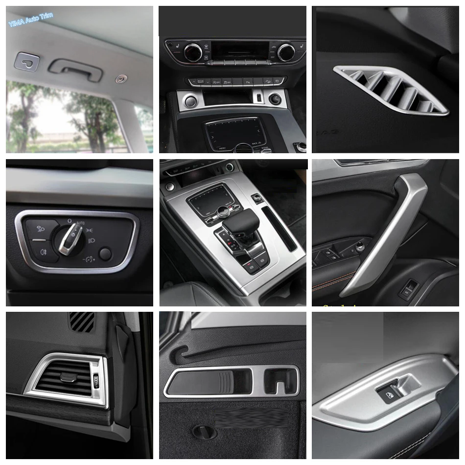 Lapetus Interior Refit Kit Aer Priza de Aerisire / Schimbătorului de viteze Gear Panou Acoperire Cadru Garnitura Pentru Audi Q5 2018 - 2021 Mat