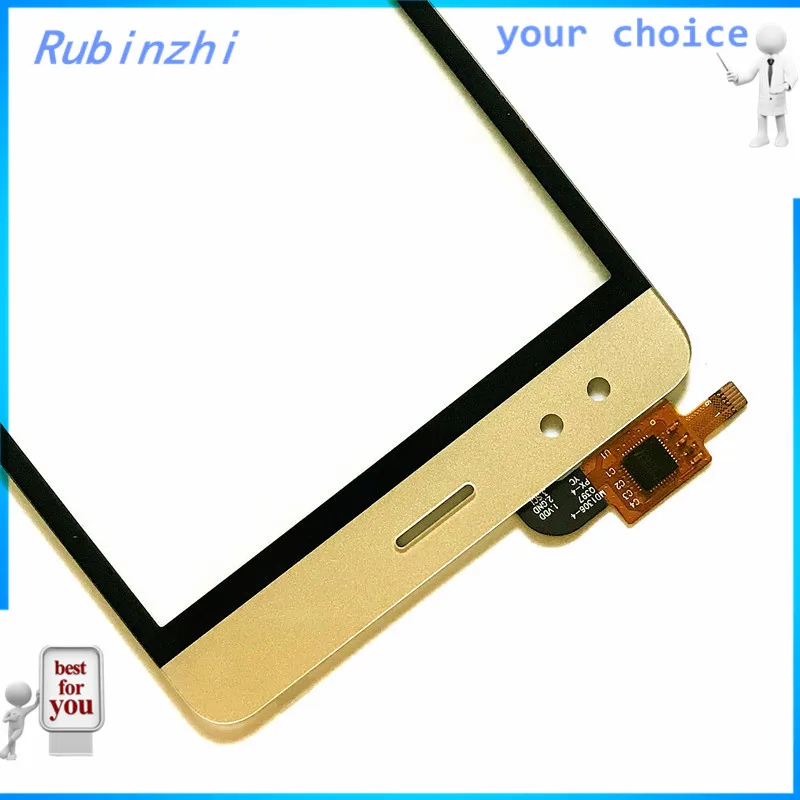 RUBINZHI Gratuit Bandă Moible Telefon cu Ecran Tactil Senzor Panou Pentru Micromax Bolt Mega Q397 Touchscreen Digitizer Geam Frontal
