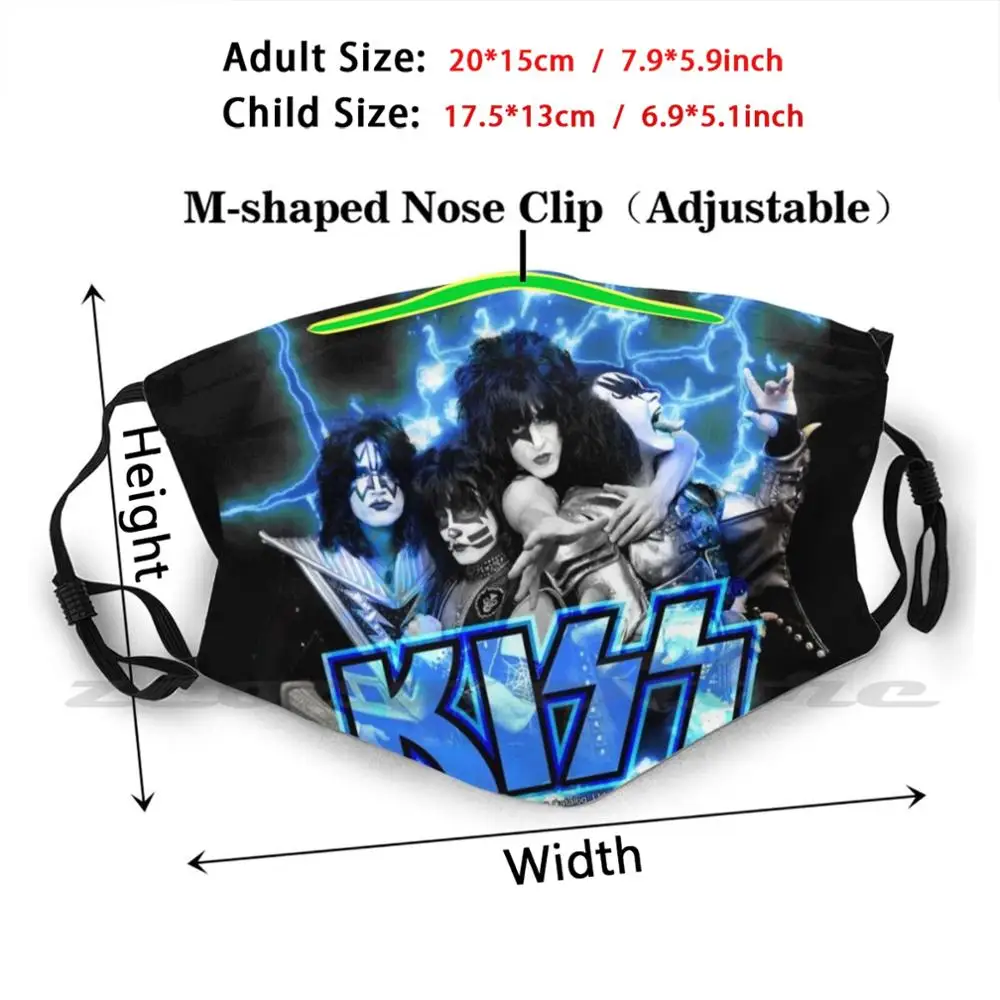 Sărut ? Trupa-Toți Membrii Electric Masca Adult Copil Lavabil Pm2.5 Filtru Logo-Ul Creativitatea Sărut Fan Art Formatiei Kiss Kiss Muzica