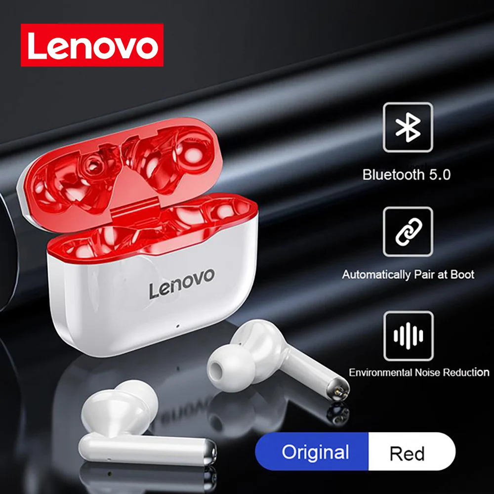 Original Lenovo LP1 căști fără Fir Bluetooth Touch Stereo de Anulare a Zgomotului 300mAh IPX4 rezistent la apa pentru iphone Android