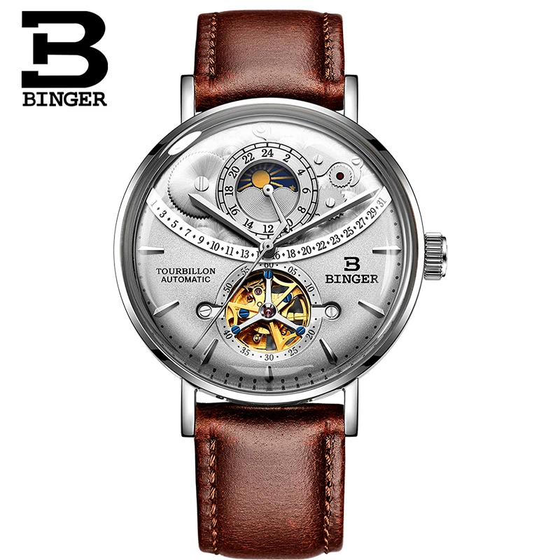 Elveția Ceas Barbati BINGER Automate Mecanice Bărbați Ceasuri de Lux, Marca Sapphire Relogio Masculino Impermeabil Bărbați Ceas B-1-5