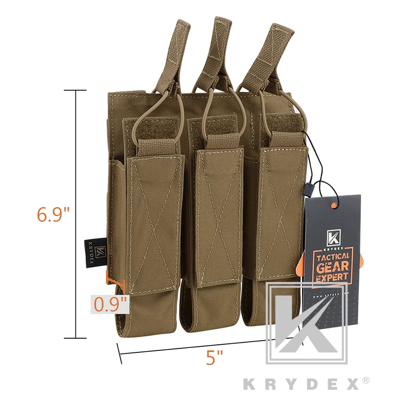 KRYDEX Tactice MOLLE Triple Top Deschis SMG Mag Husă Pentru MP5 MP7 KRISS Modulară Triplă Revista de Transport Pentru Airsoft Vanatoare CB