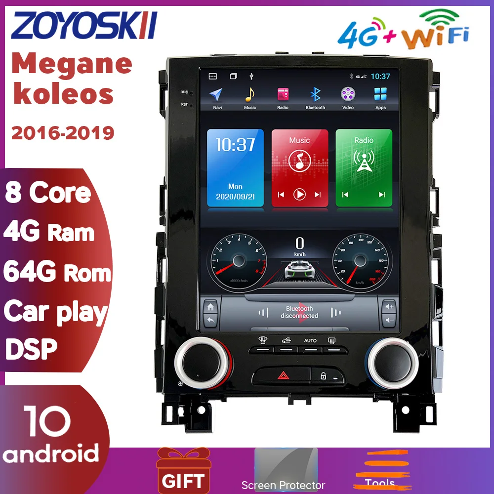 ZOYOSKII Android 10 Tesla stil Vertical ecran HD auto gps de navigare radio player pentru Renault Megane 4 Koleos 2017 2018 2019