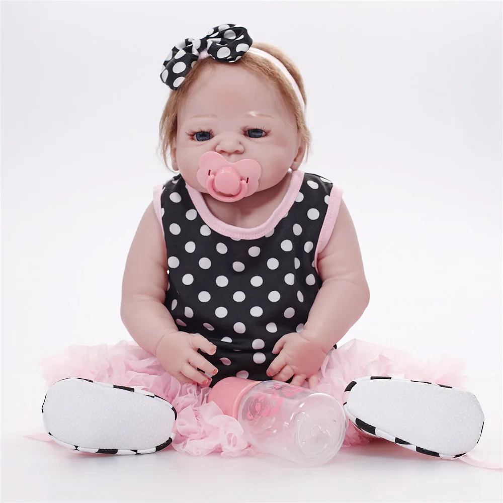 55CM Corp Plin de Silicon Renăscut Baby Doll Baby Realiste Nou-născut Copilul Papusa Baie pentru Copii Jucării Pentru Copii Ziua de nastere Cadou de Crăciun