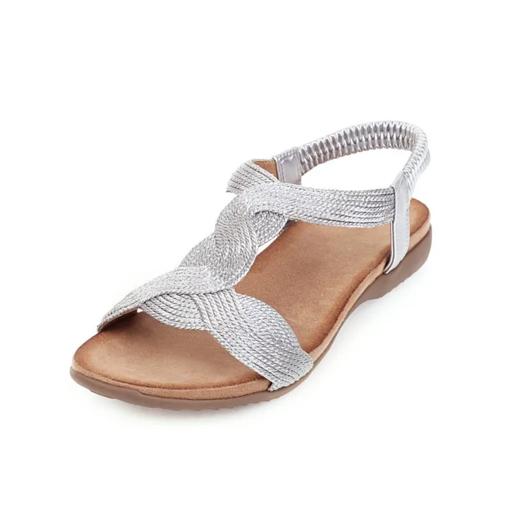 2020 noi de vara pentru femei sandale casual, simplu, banda elastica de culoare de potrivire cu fund plat confortabil sălbatic deget de la picior deschis Roman pantofi chea