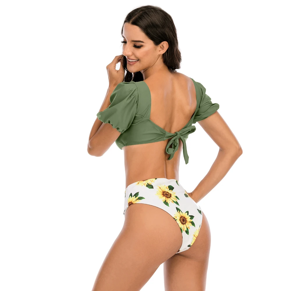 Tengweng Sexy Două Piese Set De Bikini Femei Body Talie Mare De Imprimare De Costume De Baie 2020 Micro Maneca Scurta, Costume De Baie, Îmbrăcăminte De Plajă De Vară