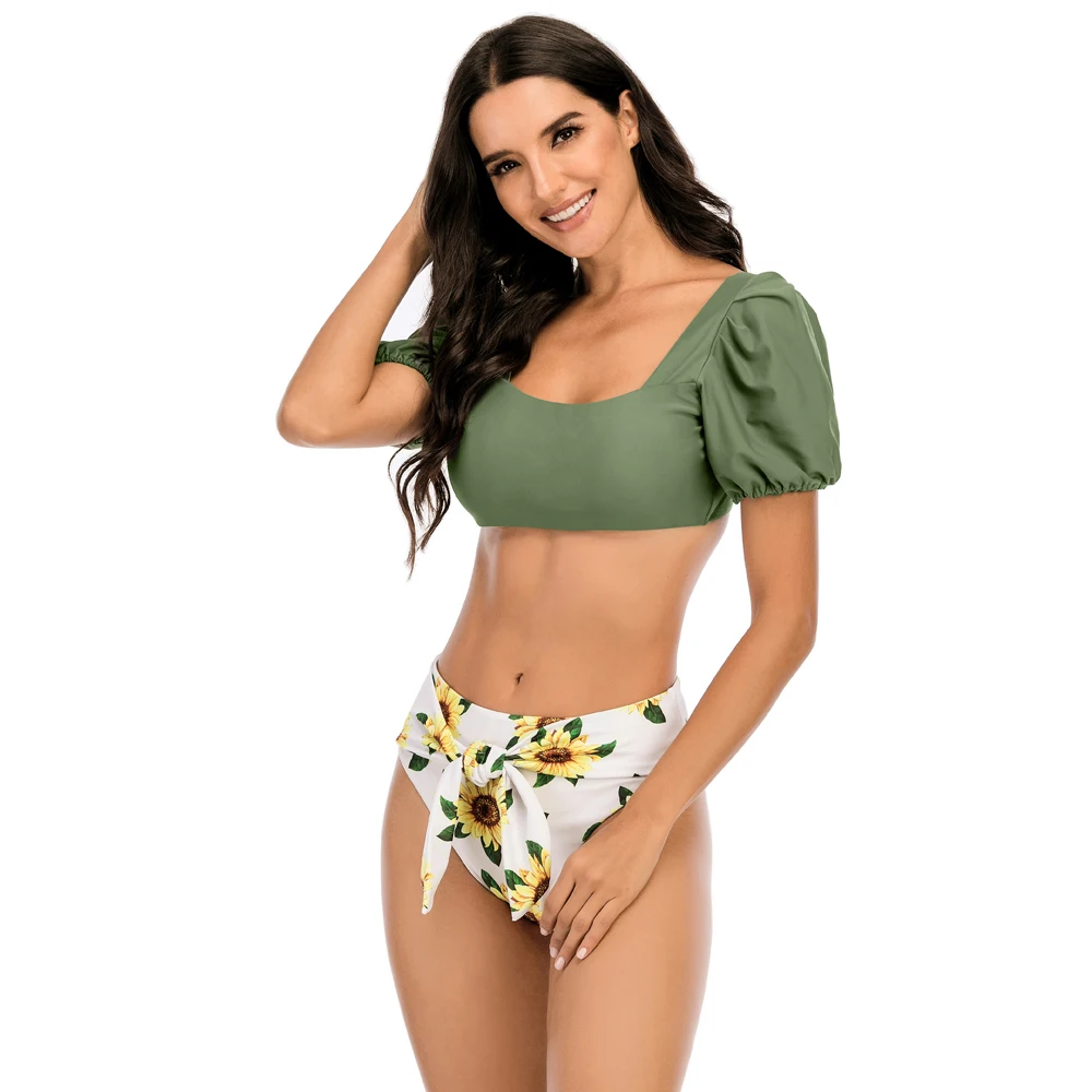 Tengweng Sexy Două Piese Set De Bikini Femei Body Talie Mare De Imprimare De Costume De Baie 2020 Micro Maneca Scurta, Costume De Baie, Îmbrăcăminte De Plajă De Vară