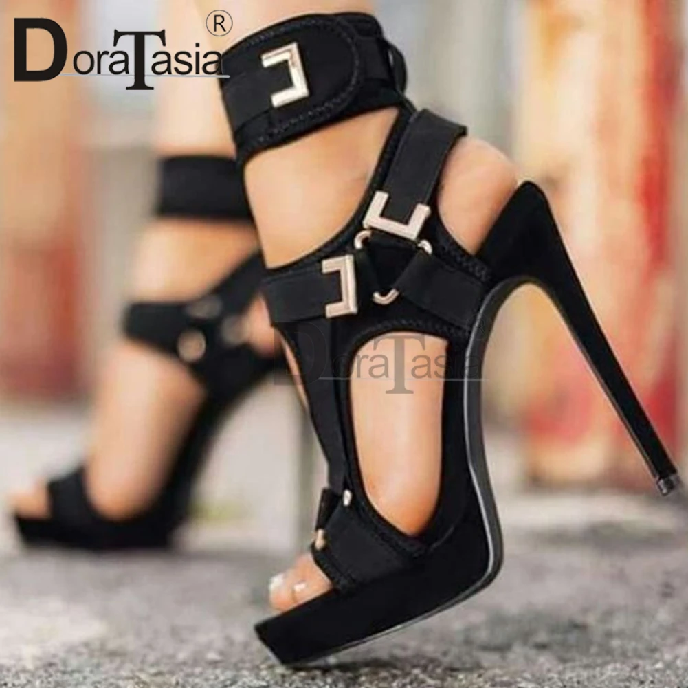 DORATASIA Dimensiuni Mari 34-43 Brand Nou Doamnelor Sexy Tocuri Subtiri de Mare Gladiator Sandale cu Platforma Sandale de Vara pentru Femei Pantofi de Partid Femeie