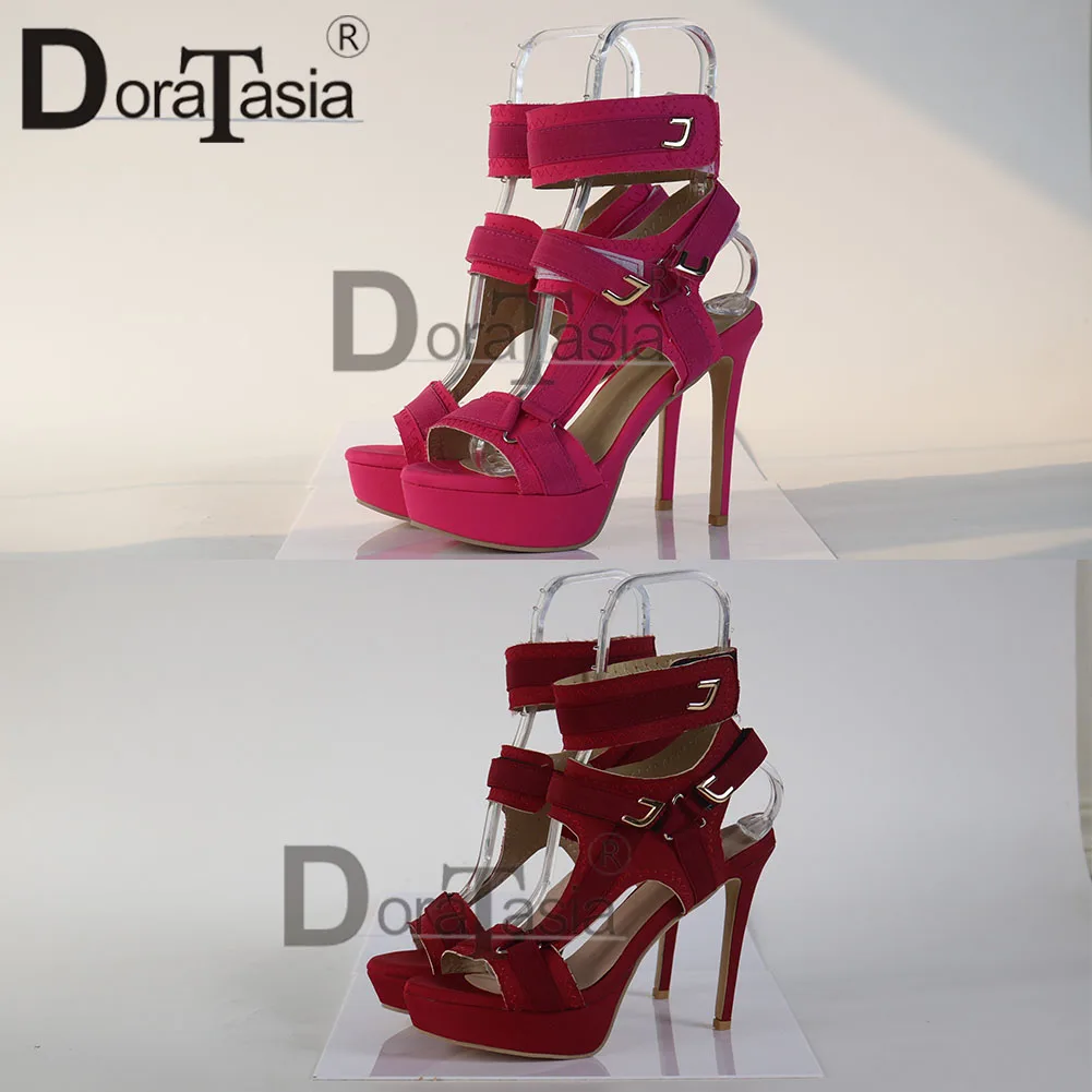 DORATASIA Dimensiuni Mari 34-43 Brand Nou Doamnelor Sexy Tocuri Subtiri de Mare Gladiator Sandale cu Platforma Sandale de Vara pentru Femei Pantofi de Partid Femeie
