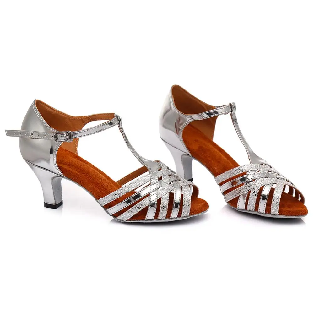 Sala De Dans-Pantofi Femei Pantofi De Dans Latino Doamnelor Fete Tango T Șiret De Pantofi De Dans Salsa Sandral Argint/Aur Dropshipping
