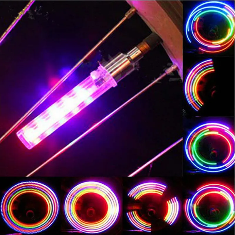 2 buc Impermeabil Roată de Bicicletă Flash de Lumină LED Multi-color Coada de Lumină Biciclete Duza Intermitent de Siguranță Lampa de Avertizare pentru Biciclete Lumina din Spate