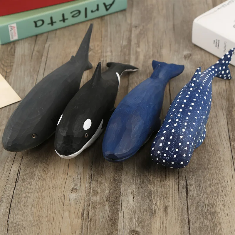 Decor Rechin Balena Creative Sculptură în Lemn Meserii Animal Marin Seria Decor Lemn Produsului Decor 27*5*9cm