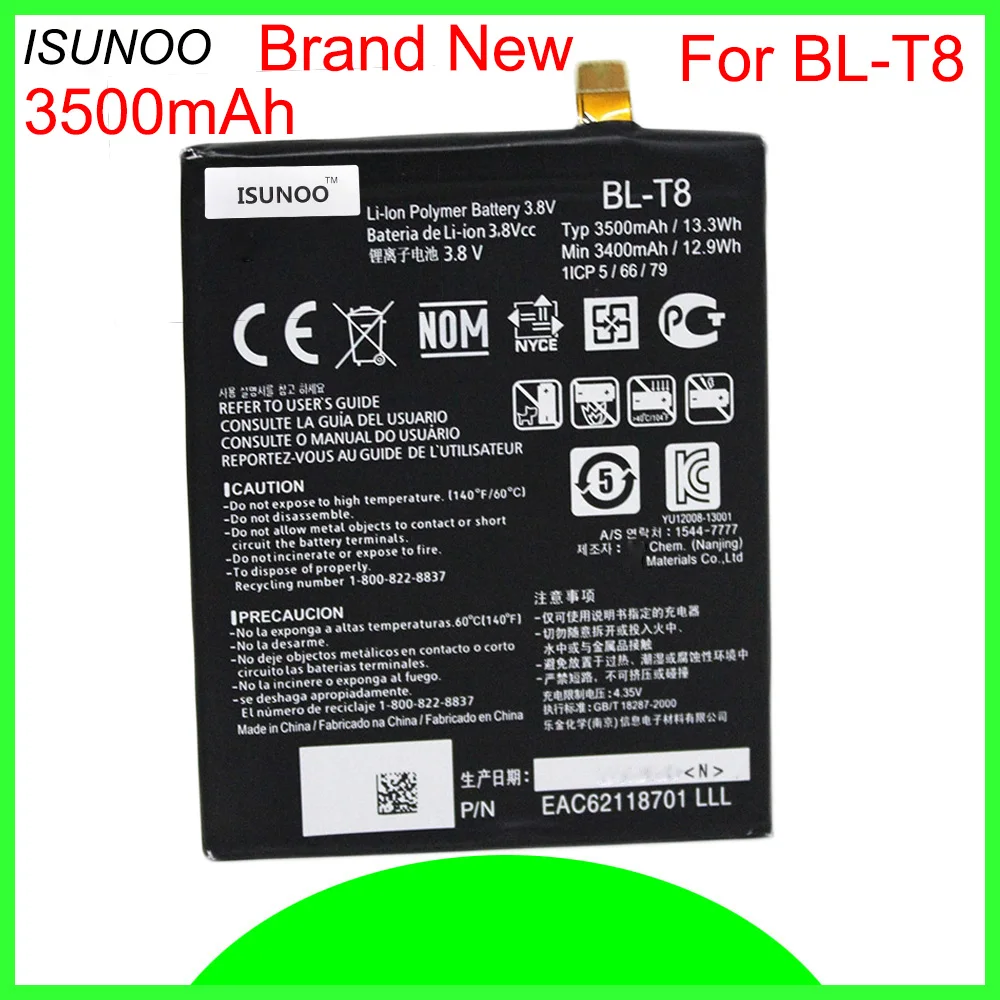 ISUNOO 3500mAh BL-T8 Baterie pentru LG G Flex F340S D950 D955 D958 D959 LS995 BLT8 Baterie