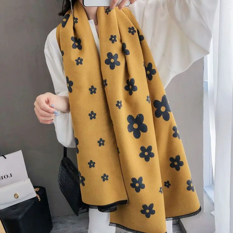 2020 Brand De Lux Femei Eșarfă De Iarnă Pashmina Cald Șaluri Și Împachetări Noua Doamnă De Imprimare Pătură Groasă Gât Eșarfe Bufanda