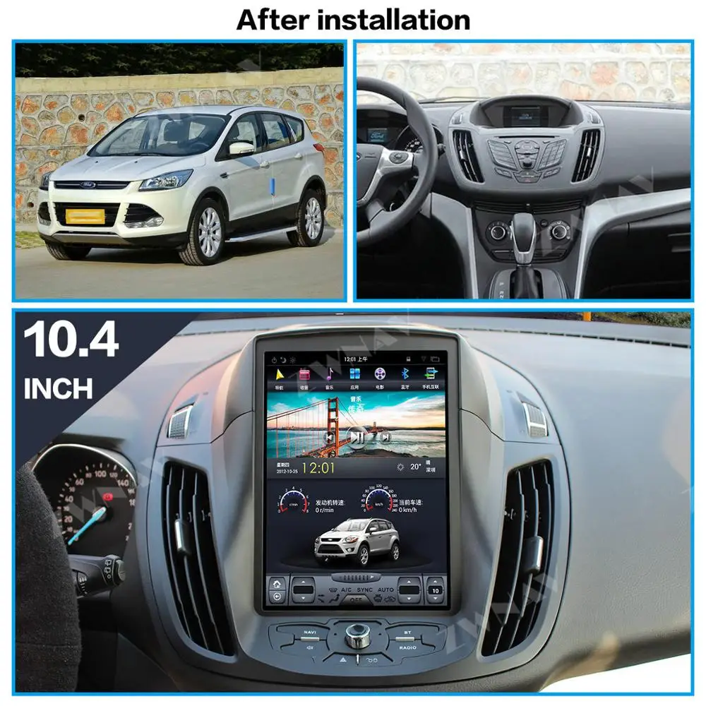 Tesla ecran vertical Mașină de player multimedia pentru Ford KUGA 2013+ masina Andriod ecran vertical audio adio stereo gps navi unitatea de cap